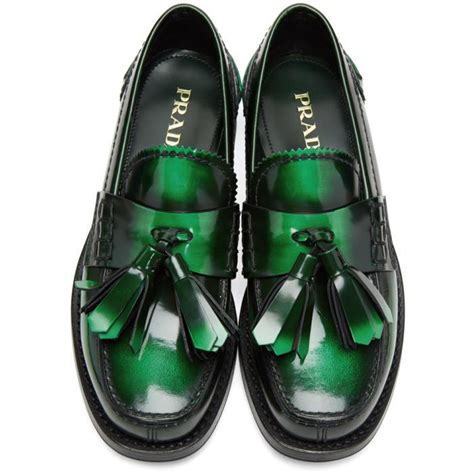 prada green tassel loafers|prada loafers On Sale .